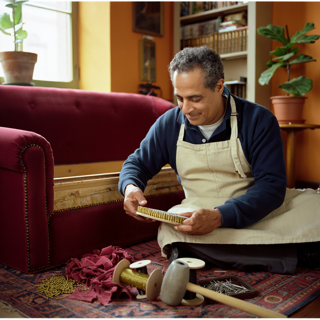 Перетяжка мягкой мебели на дому